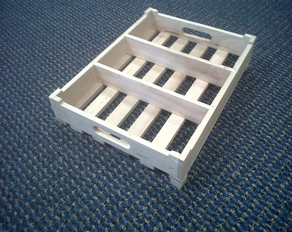Slatted Custom Wood Cheese Tray with hand cutouts.